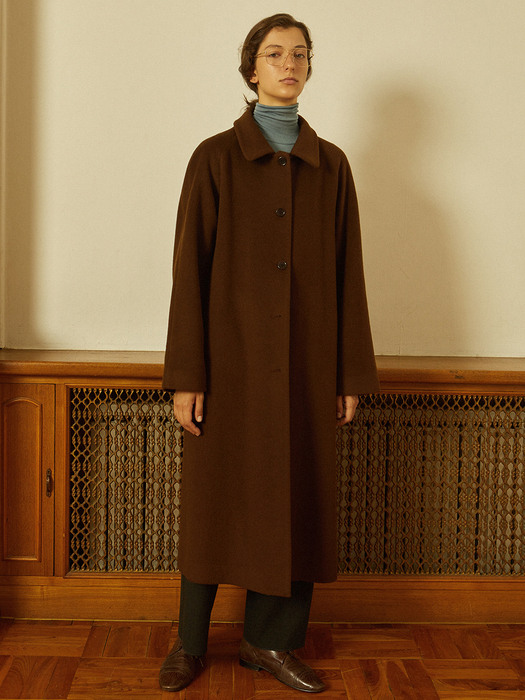 cashmere single coat -brown