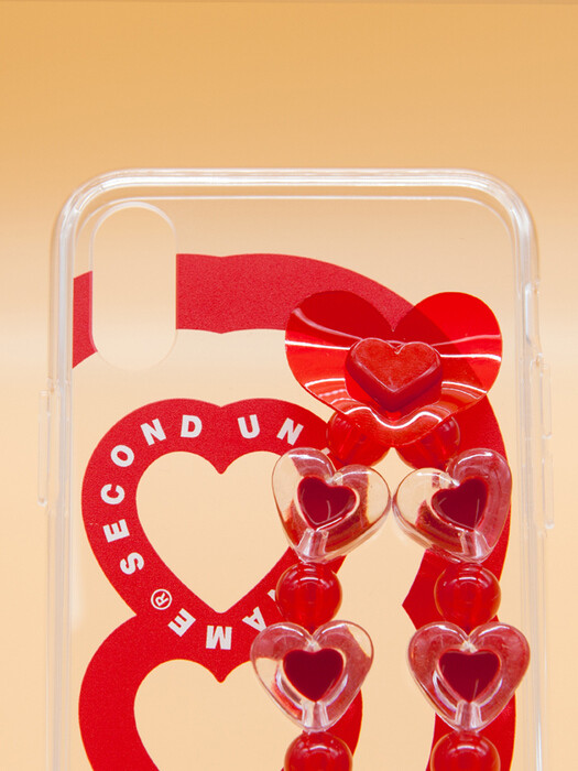 SUN CASE HEART BUBBLE RED (JELLY CASE) 