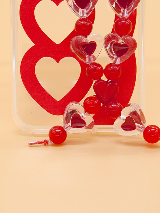 SUN CASE HEART BUBBLE RED (JELLY CASE) 