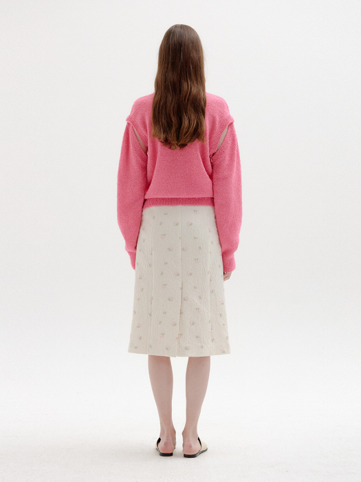 SIENNA Cardigan with Separable Sleeves - Pink