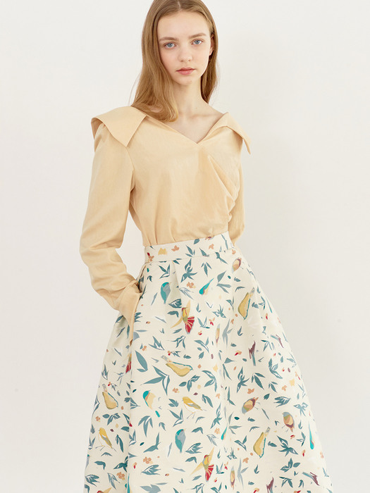[미전시]AUDREY Bell shaped skirt(Bird jacquard)