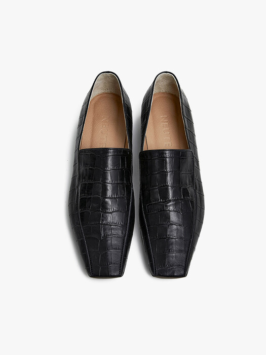 20mm Tilda Croc-Minimal Loafer (Black)