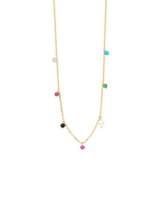[Silver925] rainbow drop necklace
