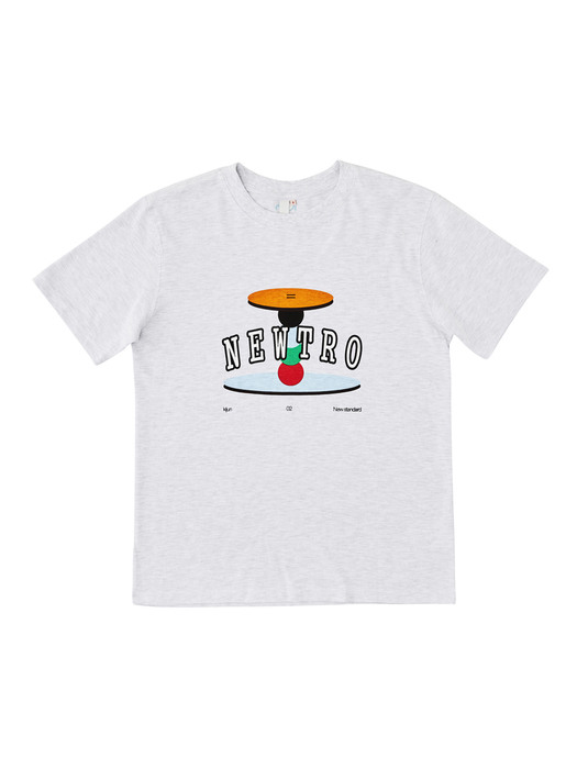 [EXCLUSIVE] Newtro Table T-Shirt, Melange Grey