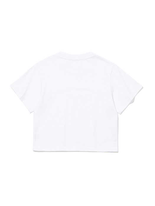 Classic Symbol Cutout Crop T-shirt [WHITE]