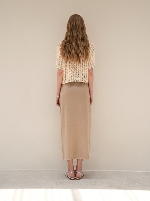 Summer Knit Skirt -Beige