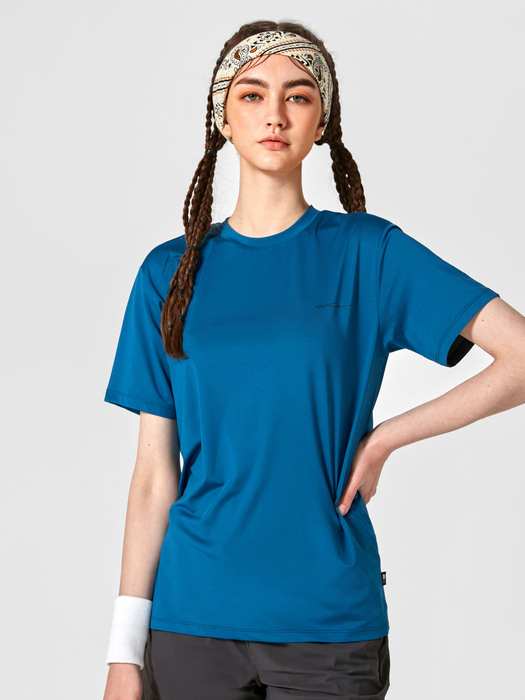 스탠다드핏 COOL 냉감 반팔 티셔츠 터키쉬블루
