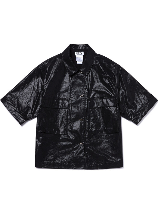 OVERSIZED SHORT-SLEEVE JACKET BLACK