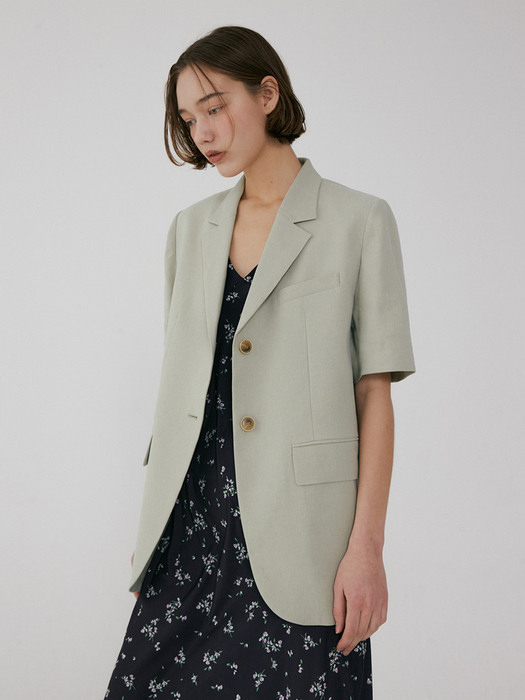 Short Sleeve Linen Jacket [2colors]