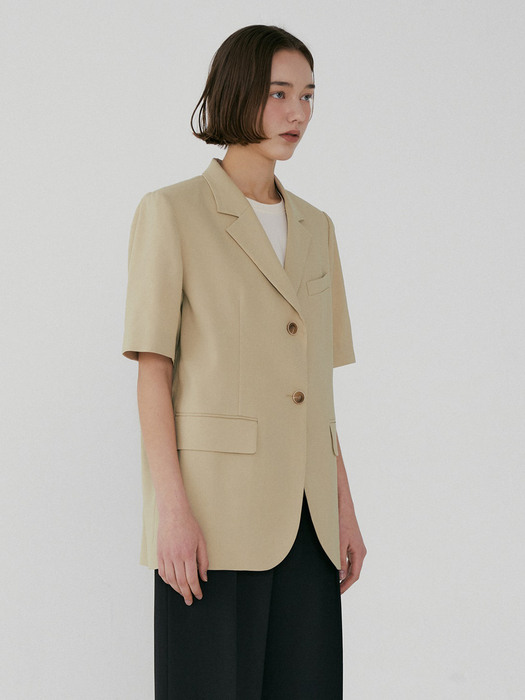 Short Sleeve Linen Jacket [2colors]