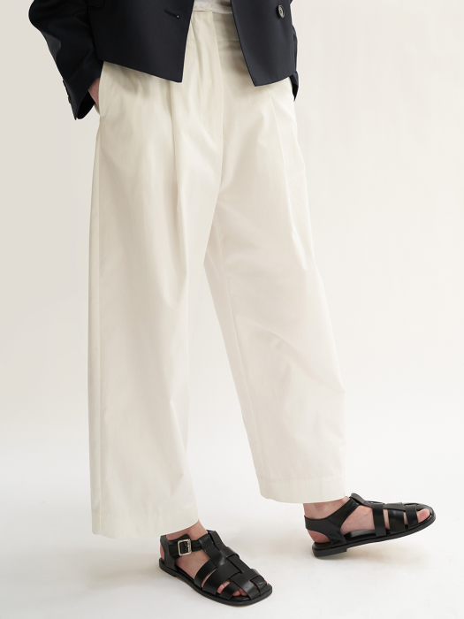 [리퍼브] cotton pin tuck pants white