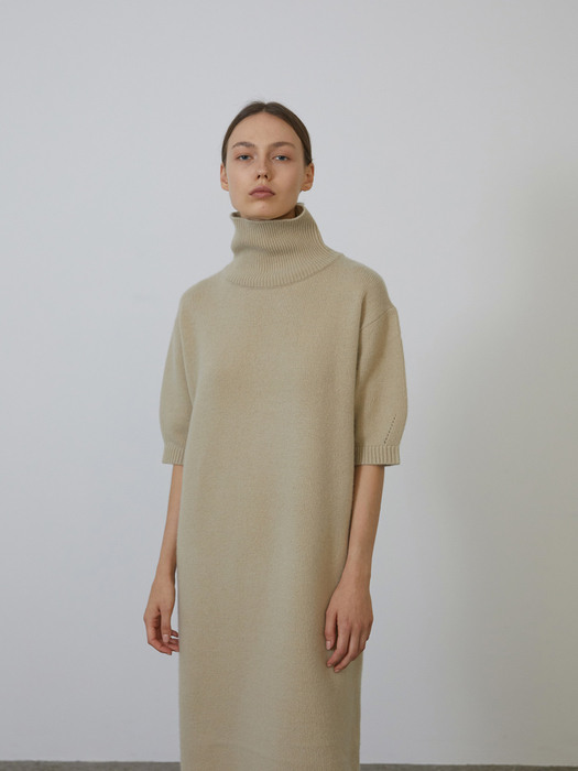 Cashmere Knitted Dress Beige