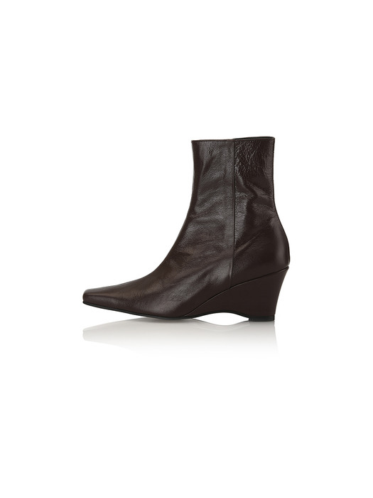 Luisa Ankle Wedge Boots / DARK BROWN / Y.08-B22