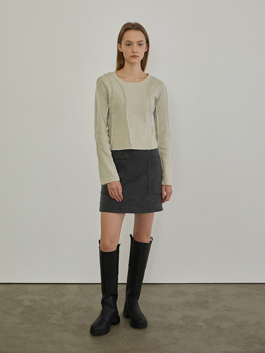 out pocket skirt (grey)