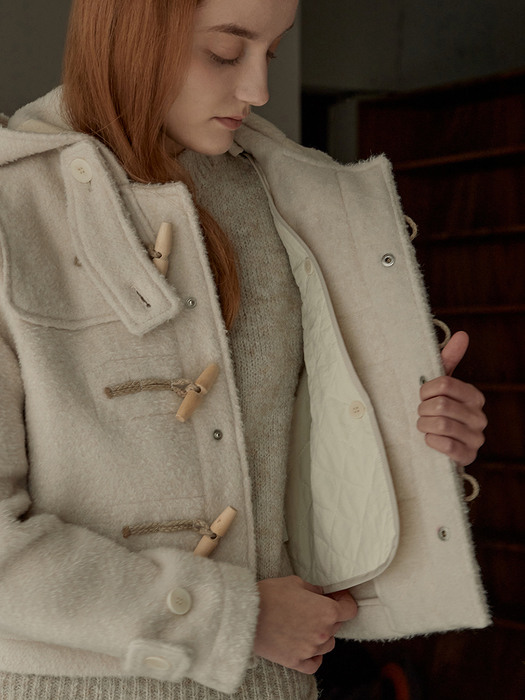 Suri alpaca duffle coat (ivory)