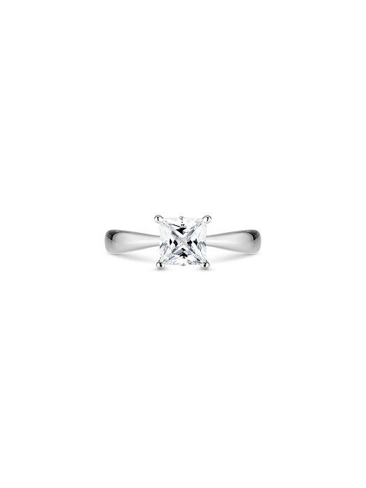 Solitaire Square Princess ring(white gold)