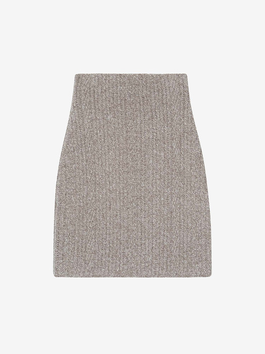CASHMERE BLEND CABLE TWEED KNIT MINI SKIRT