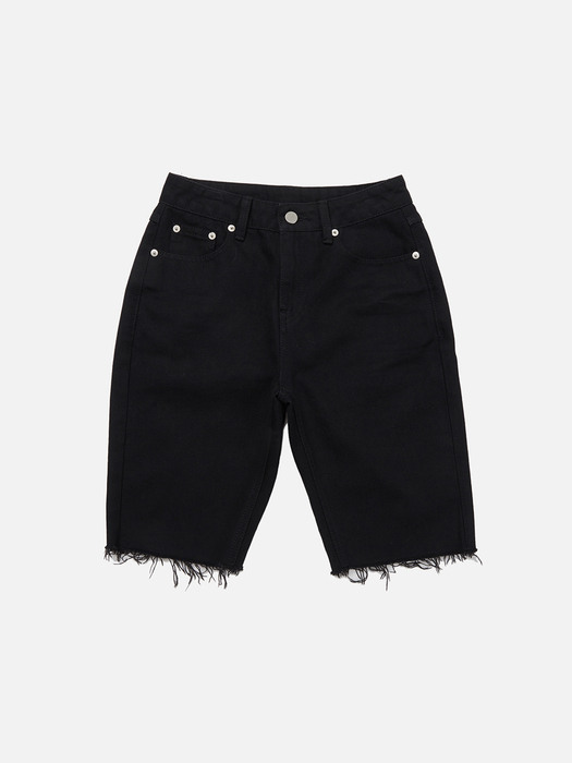 MICHOVA_Slim Denim Shorts_black