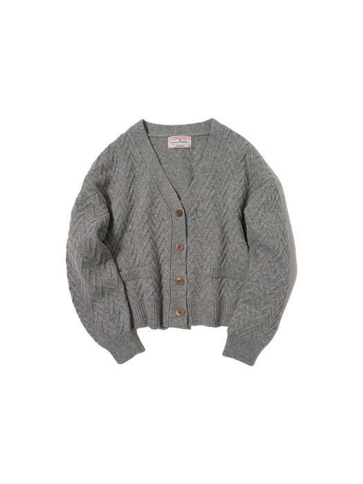 A3405 Fisher signature cardigan_Mid gray