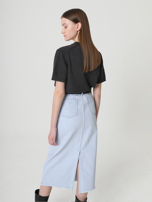 Cone Mills Denim midi Skirt  - Light Blue