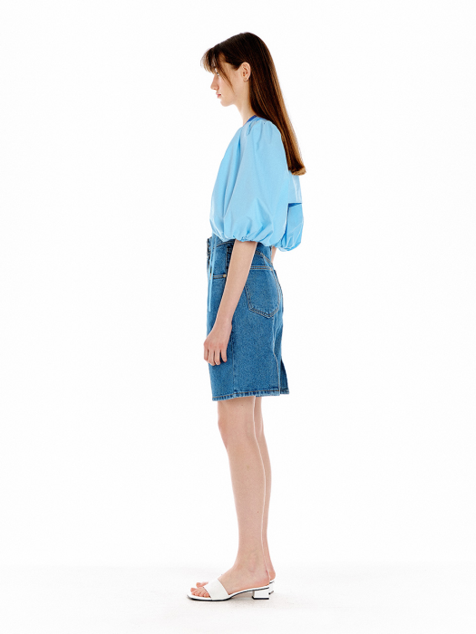 UFO Short Sleeve Puff Bolero - Light Blue