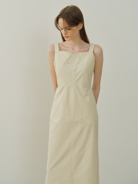 cotton sleeveless dress (cream)