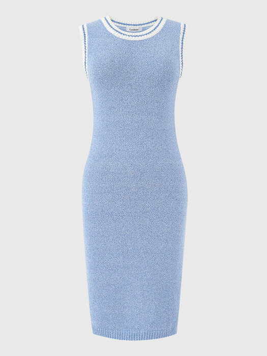 블루 넬리 슬리브리스 니트 드레스 / BLUE NELLY SLEEVELESS KNIT DRESS
