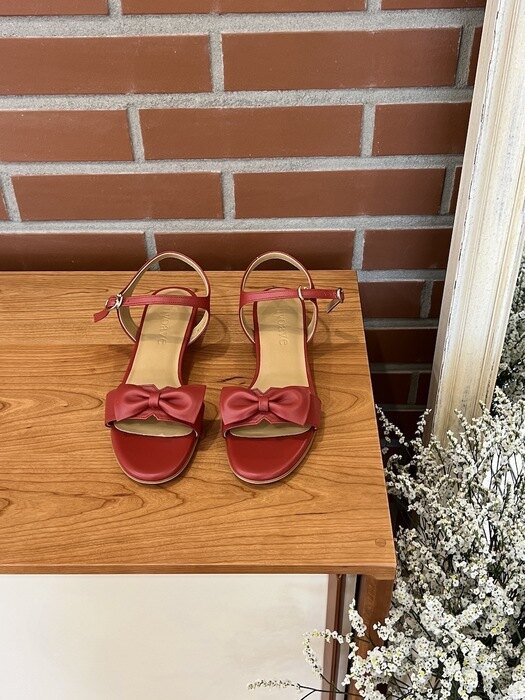 Blair Ribbon Sandals (3cm)  - Rouge