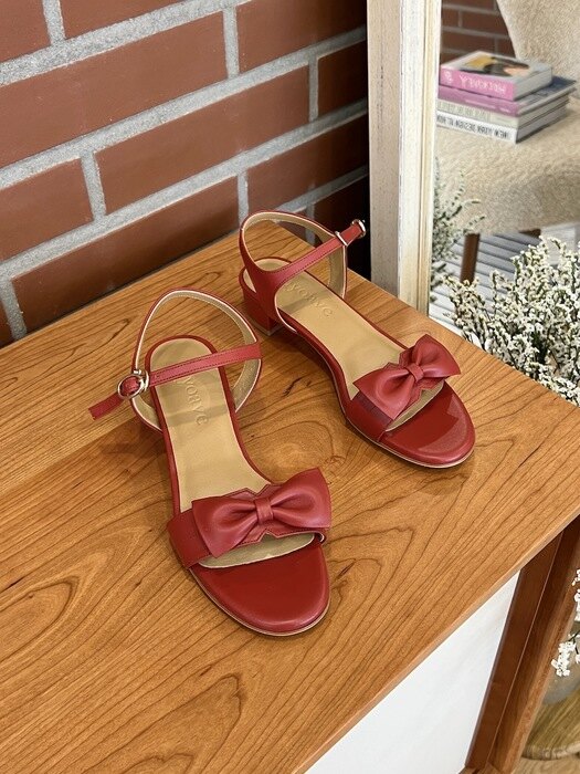Blair Ribbon Sandals (3cm)  - Rouge