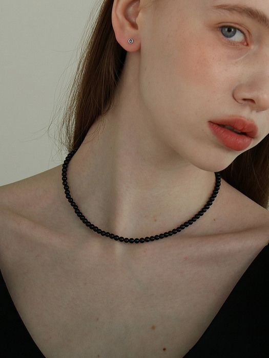 black onyx necklace (4mm)