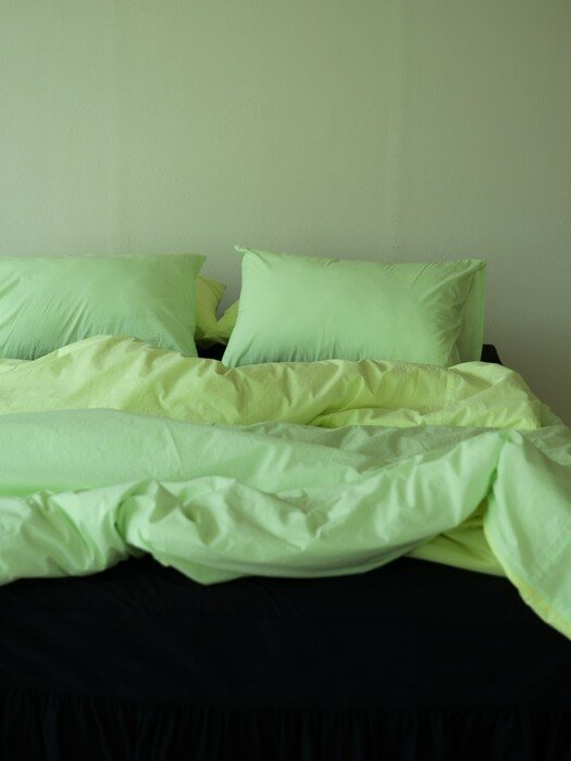 yellow & green neon pillow cover 형광 네온 고밀도 순면 베개커버
