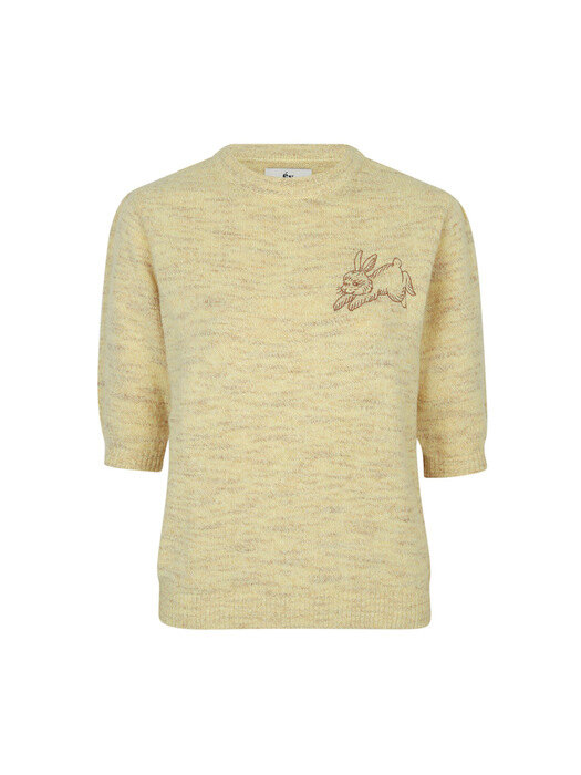 RABBIT PUFF KNIT TOP_L.YELLOW (EEOP3NTR03W)