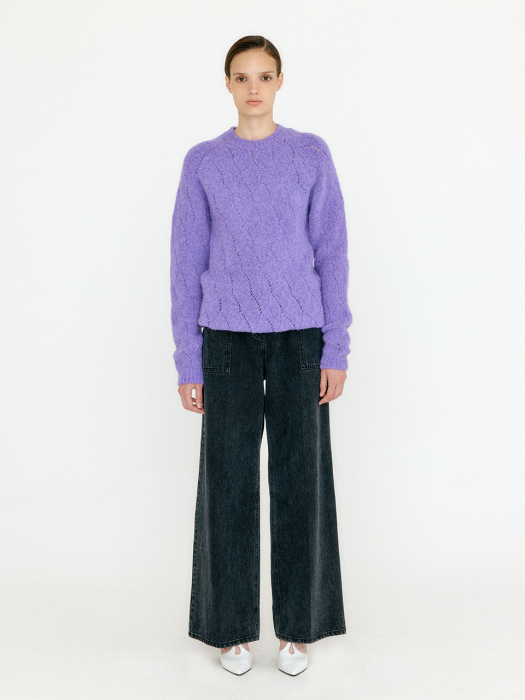 VARIEL Raglan Knit Pullover - Violet