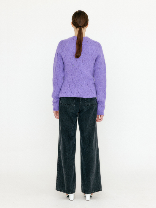 VARIEL Raglan Knit Pullover - Violet