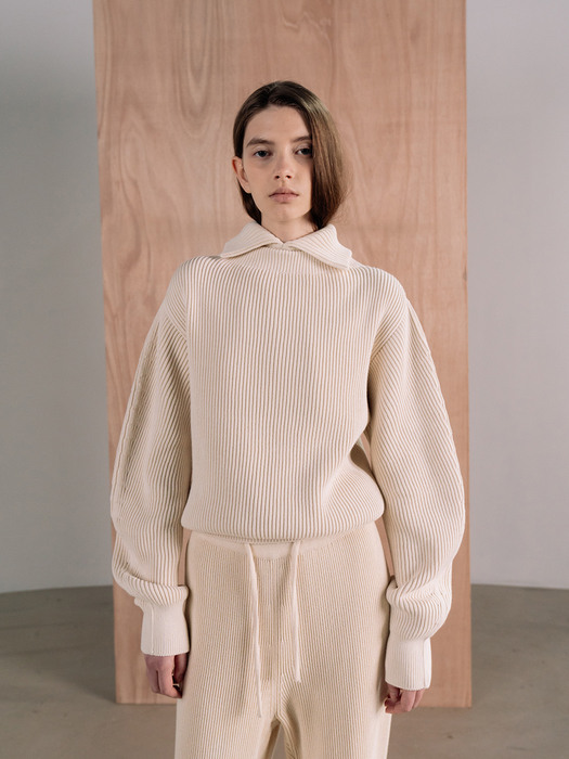 FAKE COLLAR KNIT [IVORY]