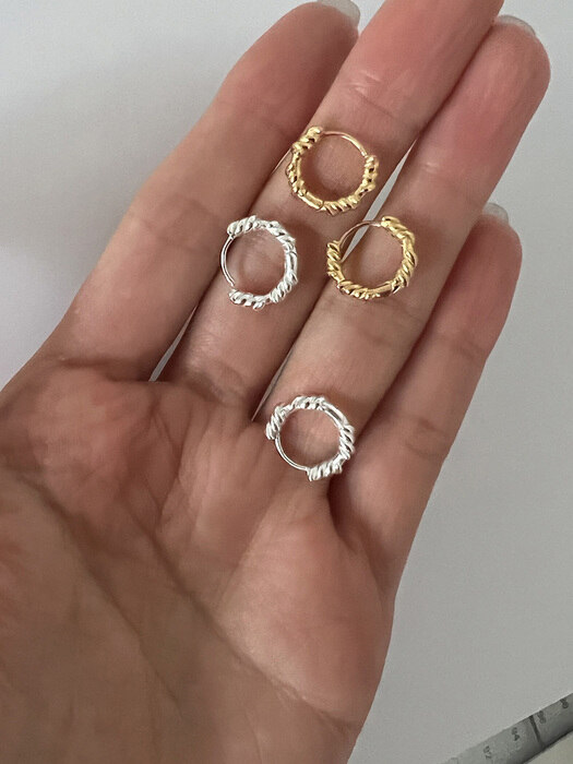[925silver] Mini rope earring (2color)