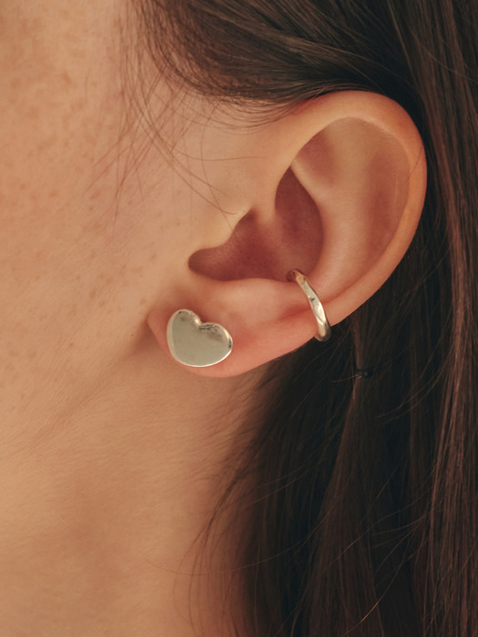 Flat Peach Heart Earrings