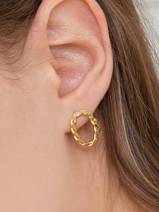 twist ellipse earrings (2colors)