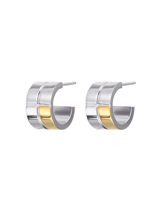 [Silver 925] quarter-hoop earrings