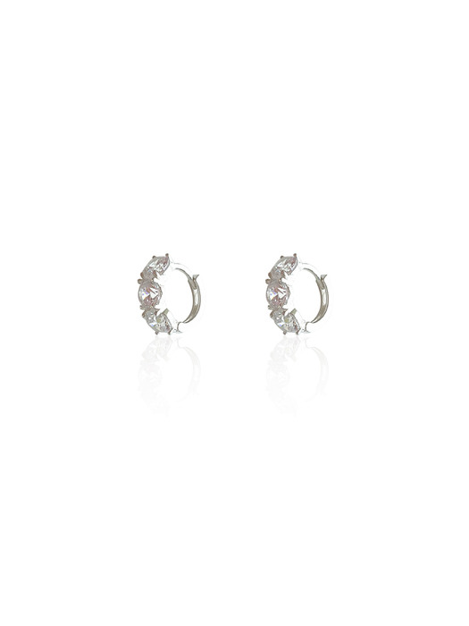 white three cubic earring (Silver 925)