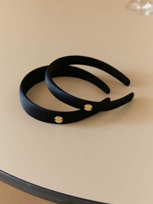 satin hairband - black (S)