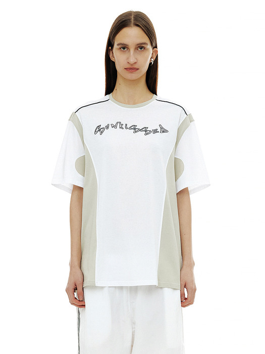 SUNKISSED CONTRAST LINE TOP / WHITE