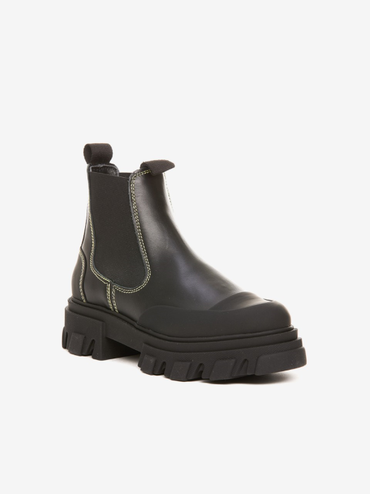 [WOMEN] 23SS YELLOW STITCH LOW CHELSEA BLACK BOOTS S1909-099