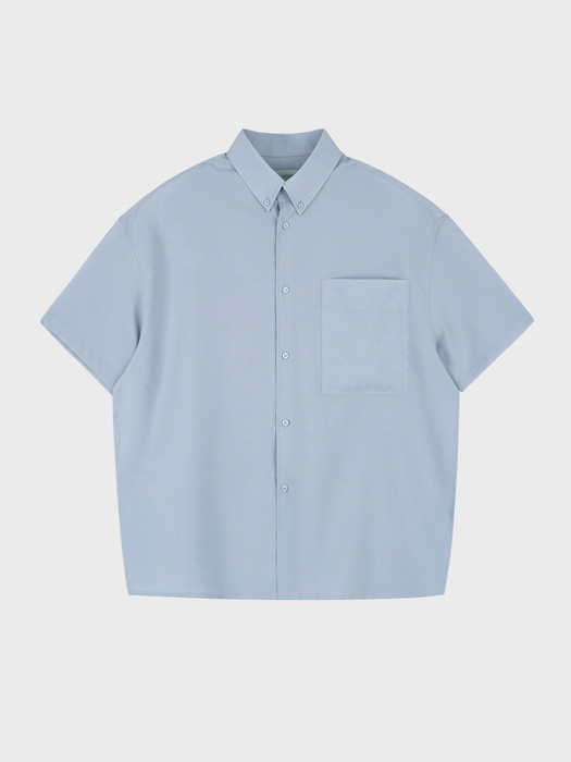 RELAXED FIT HALF SLEEVE SHIRT_BLUE