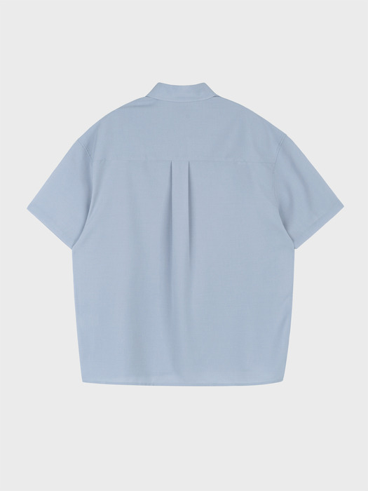 RELAXED FIT HALF SLEEVE SHIRT_BLUE