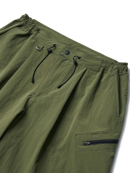 Pleated Runner Shorts Olive Drab