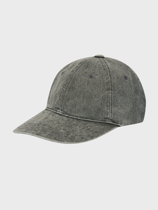 Cotton washed 6panel cap_Charcoal