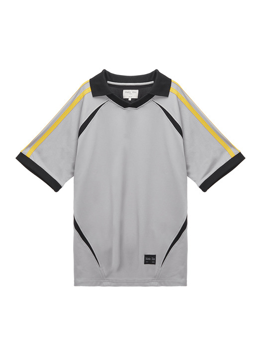 SPORTY TRACK JERSEY TOP IN GREY