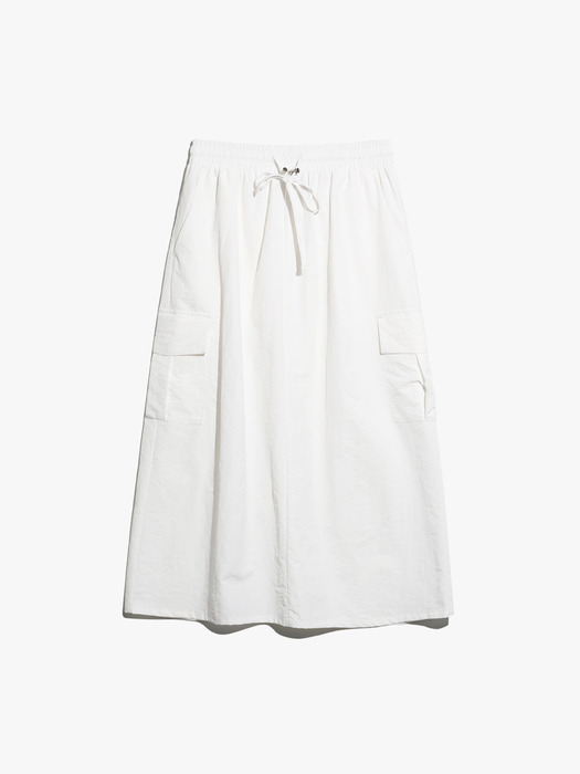 String cargo long skirt white