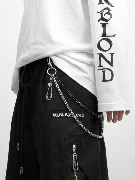 BBD B Logo 2-Line Pants Chain (Silver&Black)